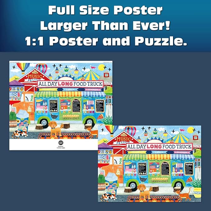 Buffalo Games - All Day Long Food Truck - Stephanie Peterson Jones - 1000 Piece Puzzle for Adults, Sapphire Select - Quality 1000 Pieces Jigsaw Puzzle