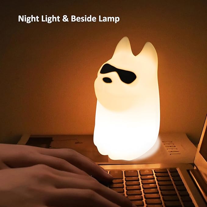 Cute Dog Night Light, 7 Colors Want Want Nightlight, LED Bedside Lamp, Touch-Sensitive for Bedroom, Living Room,Dorm Room Decor for Christmas Gift Baby Kids Girls Teens