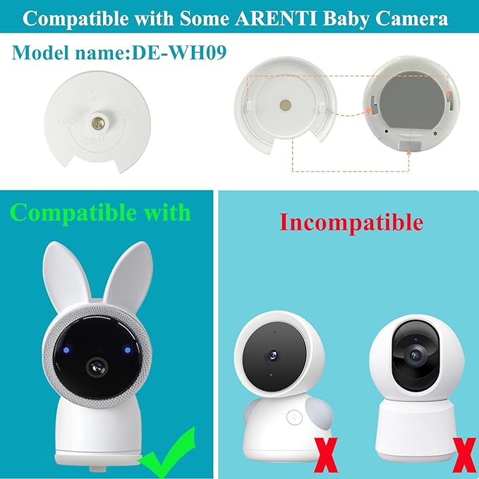 Baby Monitor Mount Stand Compatible with ARENTI 2K Alnanny A4 Baby Camera with 1/4" Threaded Hole,Flexible Adjustable Baby Monitor Wall Mount Holder, Perfect View Angle and Easy to Install