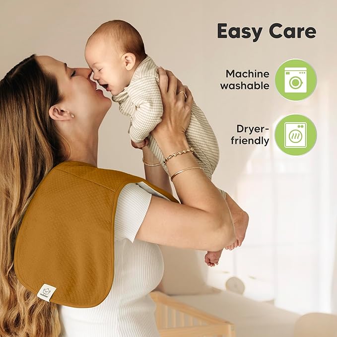 KeaBabies 5-Pack Organic Burp Cloths Baby Girl, Boy - Extra Large, Absorbent Baby Burp Cloths, Soft Burping Cloths for Babies, Newborn Burp Clothes, Cotton Burp Rags, Thick Burp Cloth (Eclipse/Quin)