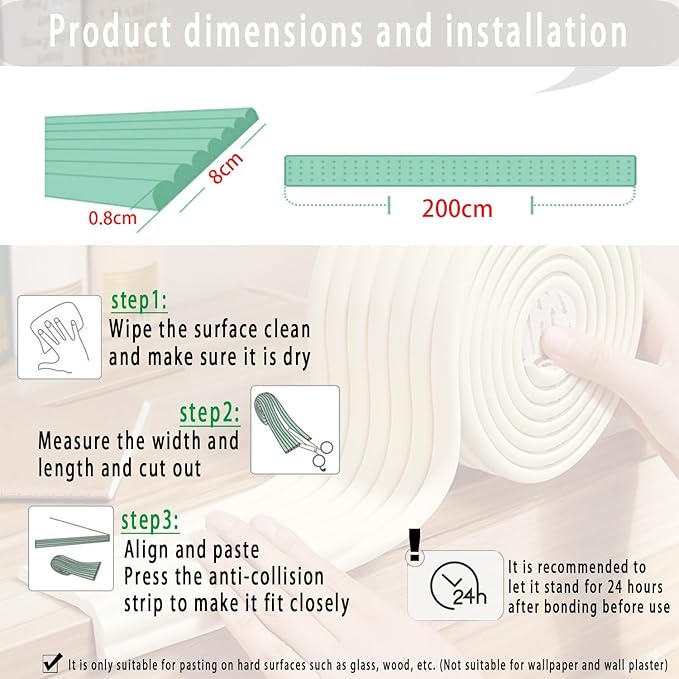 Baby Proofing Edge Corner Protector, 6.5 Ft Self - Adhesive Edge Protector for Baby, Soft NBR Rubber Foam Padding, Furniture, Sharp Edge Safety Corner Edge Bumper Guard-Gray