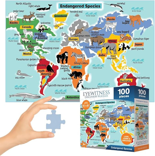 Eyewitness Discovery Puzzle American Landmarks, 100 Piece Jigsaw for Kids, Educational Learning Toy for Boys & Girls, Children Ages 5+