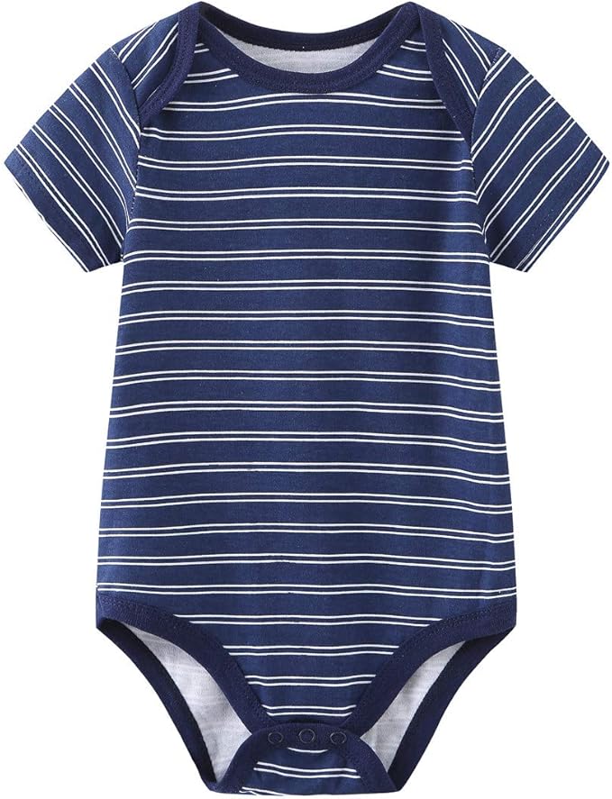 Kiddiezoom Newborn Baby Unisex Cotton One-Piece Bodysuits Baby Gift 5-Pack Baby Clothes