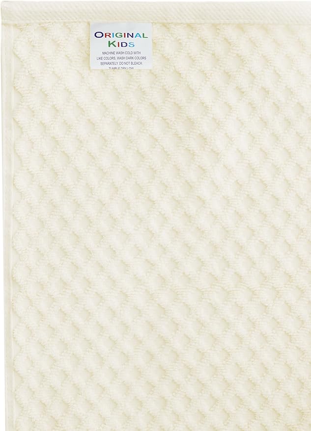 ORIGINAL KIDS Hooded Baby Towel - 100% Cotton Luxurious Jacquard Velour Baby Bath Towel with Hood - Boys Girls Infant Toddler - 550 GSM Soft Absorbent Newborn Bath Essentials - Large 30x30 - Ivory