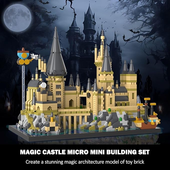 Magic Castle Micro Mini Building Set, 2743 Pcs Magic House Model Building Toys, STEM Creative Magic World Office and Home Decor Bricks Kits, Christmas Birthday Gift for Adults Teens Kids 14+