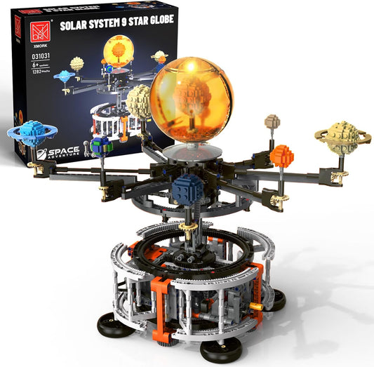 Solar System Building Set for Kids, STEM Toys with Rotatable Handle and Mechanical Gears, Space Toys for Home/School Science Learning, Birthday Gifts for Boys Girls Ages 6-12(1282pcs)