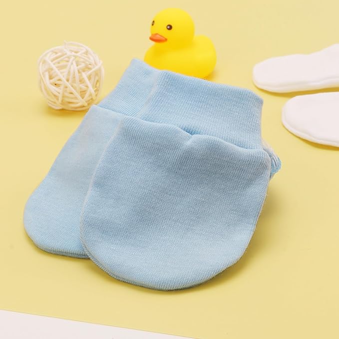 Newborn Baby Mittens No Scratch Cotton Elastic Wrist Gloves Infant Toddler Mittens for Baby Boy Girl 0-6 Months