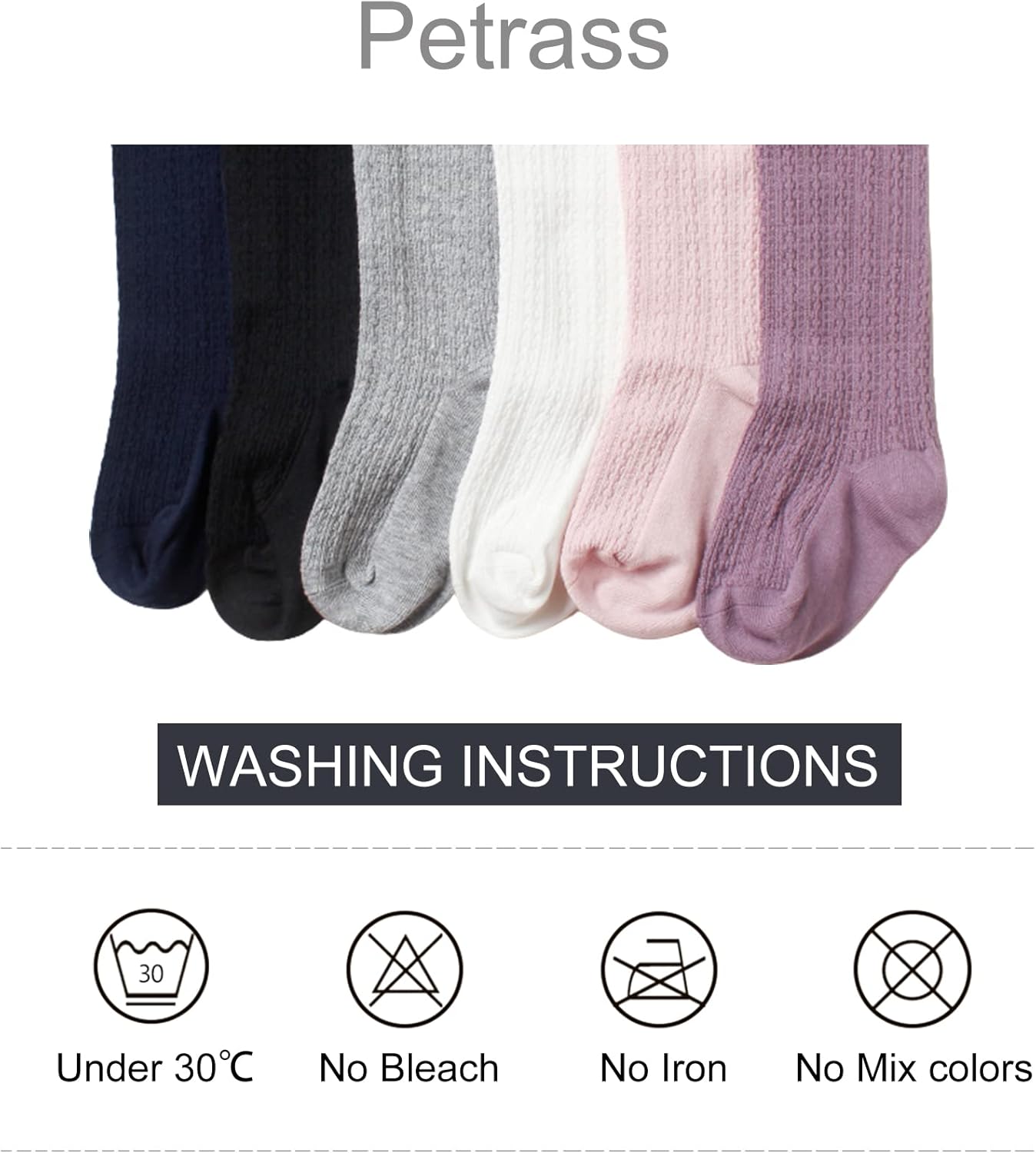 Petrass Baby Girls Cable Knitted Tights Infant Full-Footed Seamless Cotton Tights New-born Girls Seamless Leggings 3/4/5/6