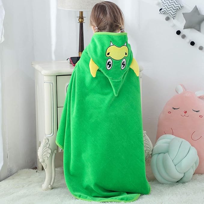 MICHLEY Unisex Baby Animal Hooded Bath Towel Soft Cotton Beach Swimming Bathrobe for 0-6T, Green