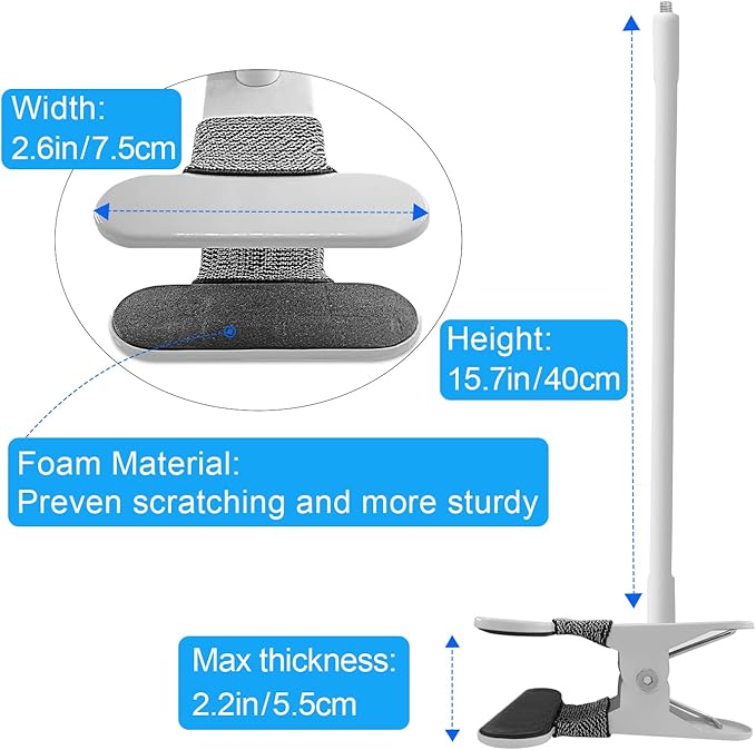 15.7 inches Baby Monitor Mount Compatible with VTech VM819 Baby Monitor Camera,Flexible Clip Clamp Mount Stand Long Gooseneck Arm Without Tools or Wall Damage