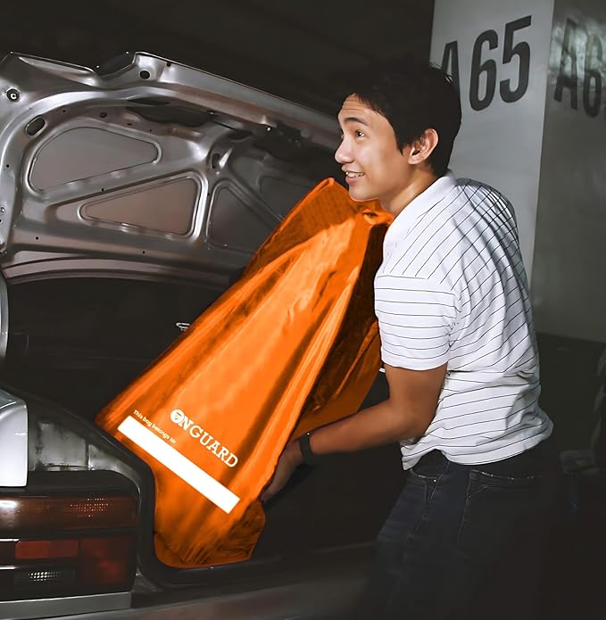 ONGUARD Waterproof Single and Double Stroller Bag for Airplane - Travel Stroller Cover for Air Travel and Storage - Gate Check Bag Backpack- Baby Airplane Essentials - Orange