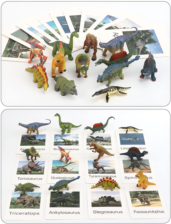 Small Dinosaur Figurines Learning & Education Toys, Plastic Realistic Dinosaur Animal Figures Games Toys, Preschool Learning Activities Matching Game Science Toys (Dinosaur)