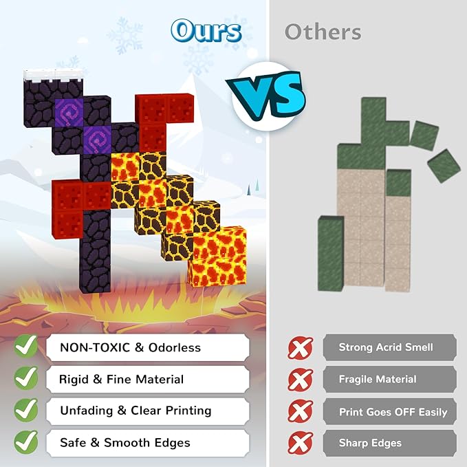 Magnetic Blocks, Magnetic Tiles Building Blocks, Magnet Cubes Kids Toys, Classroom Sensory Toys for 3-5 4-6 5-7 6-8 Year Old Boys Girls,Outdoor Travel Christmas Birthday Gifts for Children