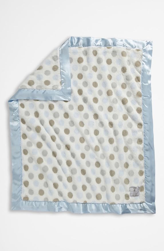 Little Giraffe Unisex Luxe Dot Baby Blanket Blue One Size