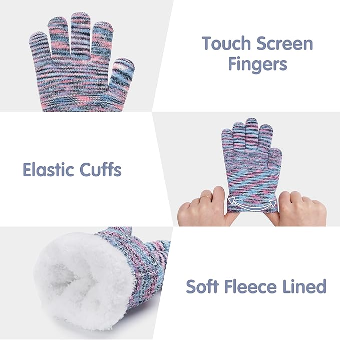 Kids Toddlers Winter Beanie Hats Gloves Neck Scarf Set Mittens Gifts for 0 6 12 Months 1 2 3 4-8 Year Old Baby Girls Boys