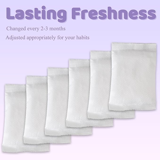 NewKe 6 Pack Lavender Scent Baking Soda Refills for Puck Baking Soda Cartridge, Diaper Pail Deodorizer Replacement Compatible with Munchkin Step and Pall Diaper Pails