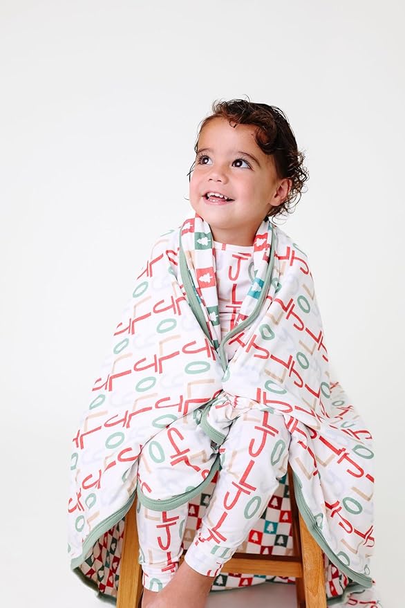 Copper Pearl Large Premium Knit Baby 3 Layer Stretchy Quilt Blanket Jolly