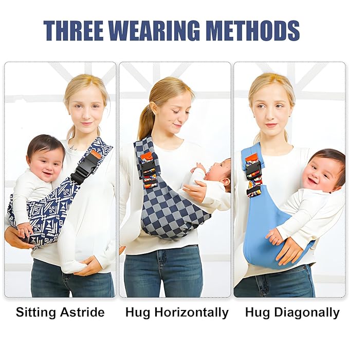 Baby Sling Carrier,Baby Sling,Toddler Carrier,Adjustable and Non-Slip Hip Seat Carriers Carrying 10-30 lbs(Black Sailboat)