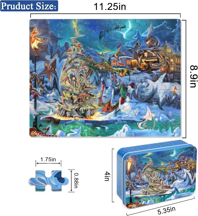 LELEMON Christmas Puzzles for Kids Ages 4-8,100 Piece Christmas Tree Snowman Jigsaw Puzzle for Children,Learning Educational Toys for Boys and Girls