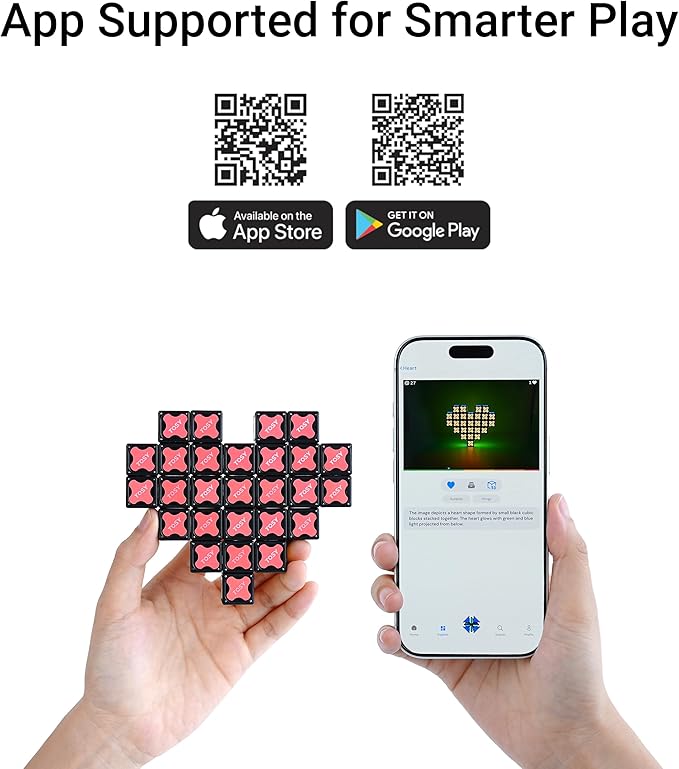 TOSY Magnet Cube 2x2 - 8 Blocks, 2in1 Toy: 2x2x2 Puzzle Cube and Customizable Infinity Cube, Glowing w/ UV Flashlight, Christmas Stocking Stuffers Gift for Kids/Grandkids, STEM Toy, 4-Pack