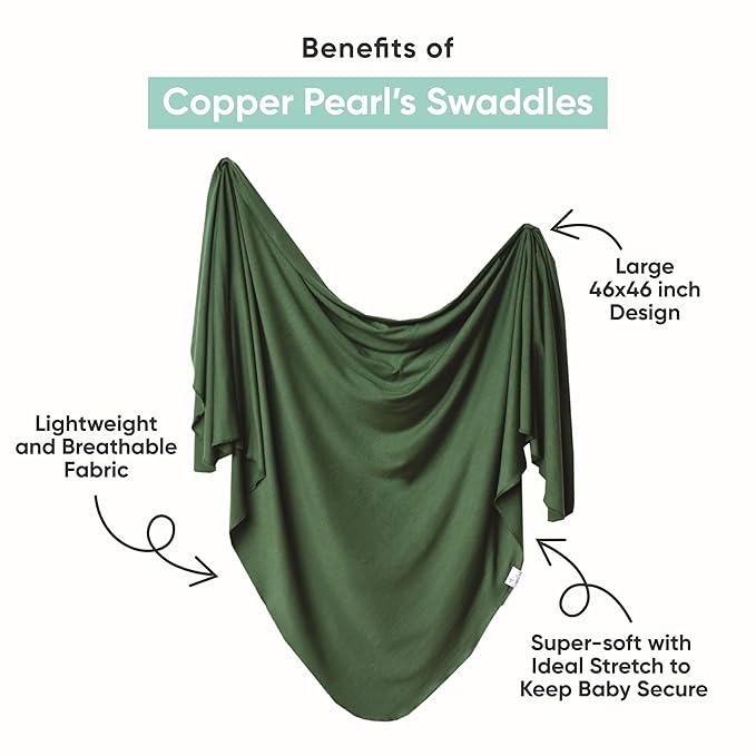 Copper Pearl Baby Swaddle Blanket - Premium Knit Baby Blanket, Large Soft Stretchy Receiving Blankets for Baby Boy and Girl, Swaddles for Newborn, Infant, and Toddler (Spangled)