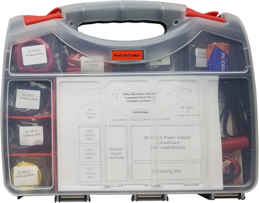Make: Electronics Third Edition Kit 1 Deluxe - Beginner, Intermediate, & Advanced (Teen - Adult) Component Pack That Follows The Experiments in Make: Electronics 3rd Ed by Charles Platt
