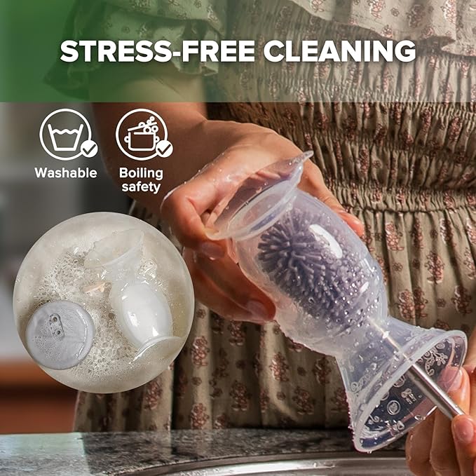 haakaa Silicone Breast Pump & Silicone Cap (Lavender) 5oz/150ml, Gen.2