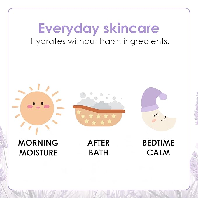 TruKid Lavender Cream - Sensitive Skin Baby Lotion for Newborns, Babies & Toddlers, All Natural Ingredient Skin Care for Kids Enriched with Shea Butter, Cocoa, Grape Seed Oil & Vitamin E, 3.4oz