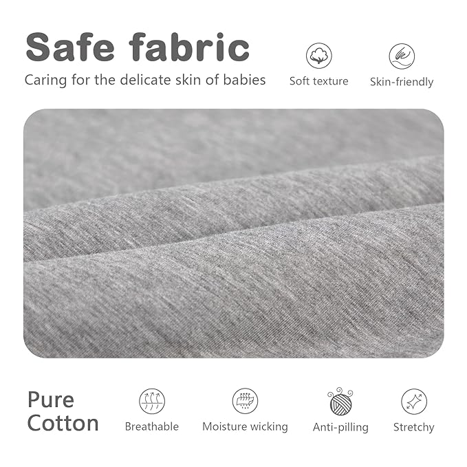 Mosebears Unisex Rayon Made from Bamboo Wearable Blanket with 2-Way Zipper,2.5 Tog Baby Winter Sleep Sack (Grey,18-36 Months)