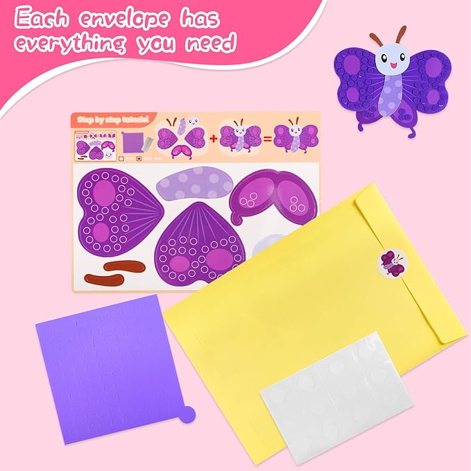 DINSUMRUG 20 Animal Arts & Crafts Kit for Kids 4-6, All-Inclusive Toddler Craft Box with Paper Plates, Puppets, Fun Activities, Tigers, Lions (134 Characters) (Princess)