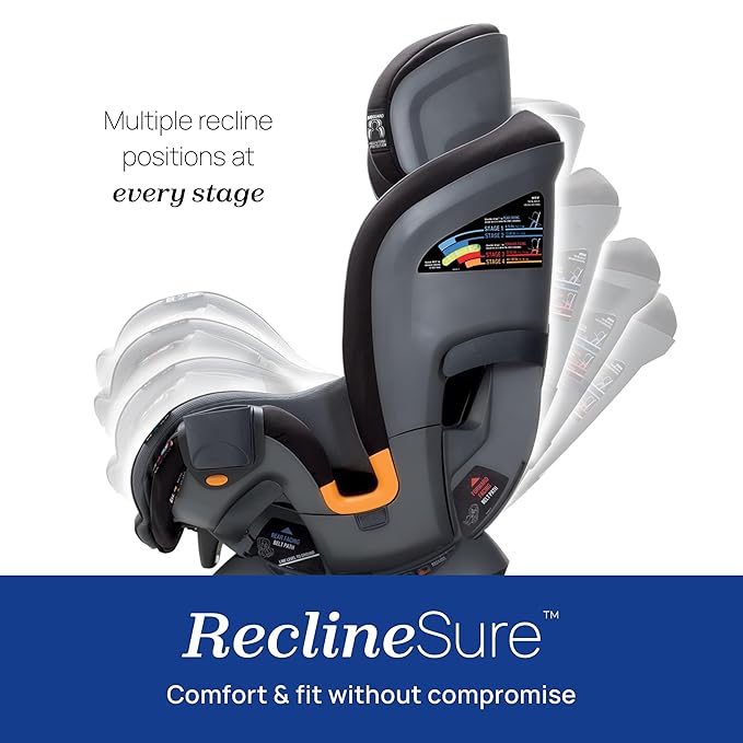 Chicco Fit4 4-in-1 Convertible Car Seat, Rear-Facing Seat for Infants 4-40 lbs., Forward-Facing Car Seat 25-65 lbs., Booster 40-100 lbs. | Element/Black