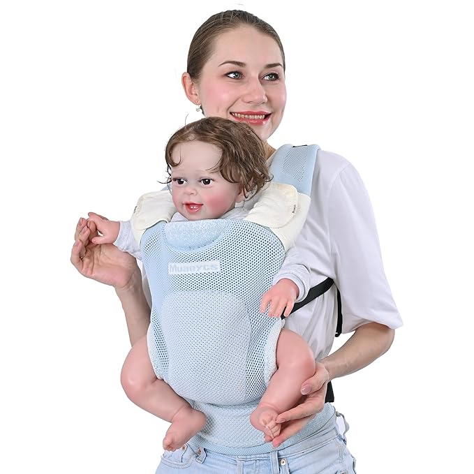 Baby Carrier Newborn to Toddler, Lightweight Baby Wrap Carrier, Carrier for 7-33 lbs, Easy Adjustable, Soft Breathable Baby Carrier, Blue