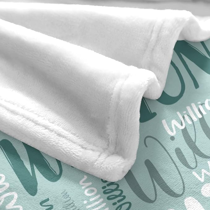 Personalized Custom Baby Blanket with Name for Girls Boys Kids Customized Flannel Blanket for Bed Nursery Room Baby Stroller