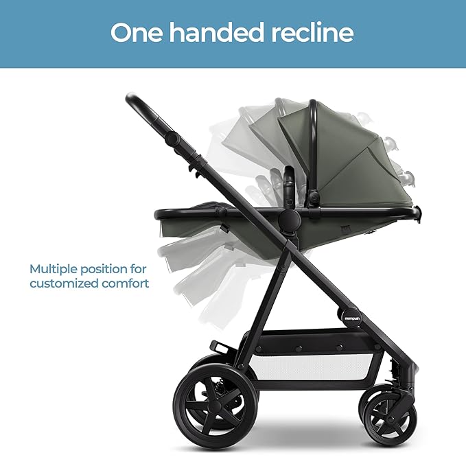 Mompush Baby Stroller, Convertible 2-in-1, Infant Car Seat Compatible, Includes Adapter - Sturdy Full-Size Infant Stroller for Family Adventures