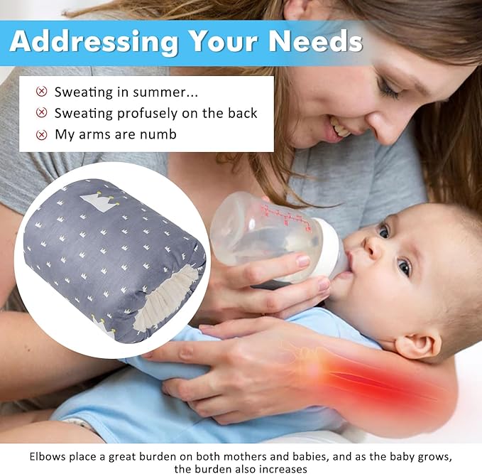 Nursing Arm Pillows for Breastfeeding,Baby Feeding Arm Pillow Portable and Washable for Travel, Soft Cotton Ergonomic Bottle Nursing Essentials(Broadcrown)