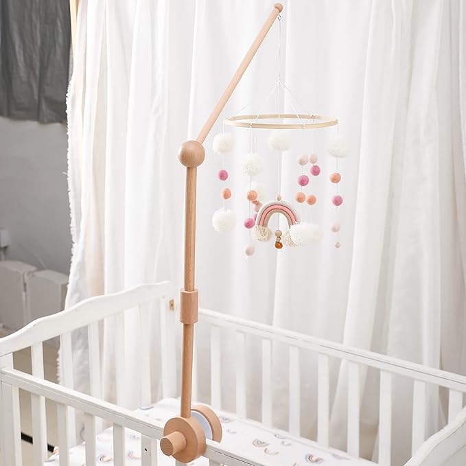 Crib Mobile Arm | Wooden Crib Mobile Holder | Nursery Decor for Newborn Boys and Girls