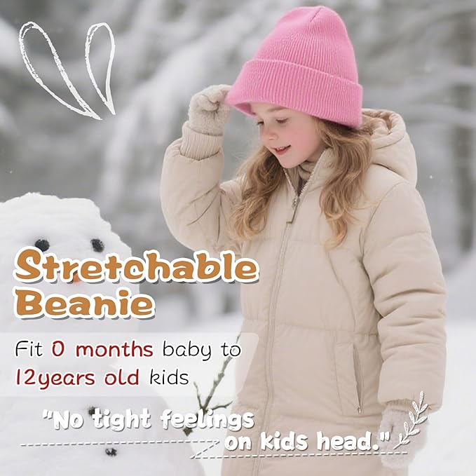 ZOORON Toddler Beanie Baby Beanies for Boys Girls Kids Winter Hats Children Knit Warm Caps 0-12years