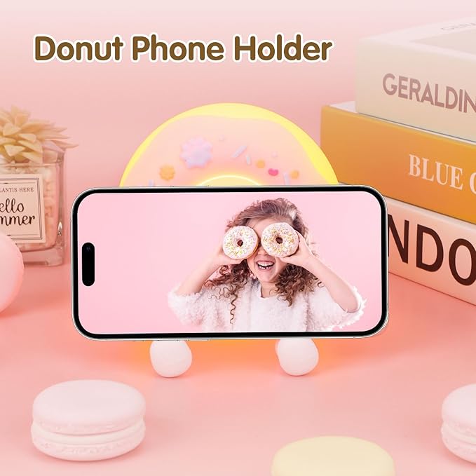 QANYI Donut Lover Light,Rechargeable Novelty Donut Lamp with Soft Touch Control and Sweet Funny Shape for Desk Decor, Birthday,Christmas,Valentine's Day Aesthetic Gifts for Girls Teens Teenages Women