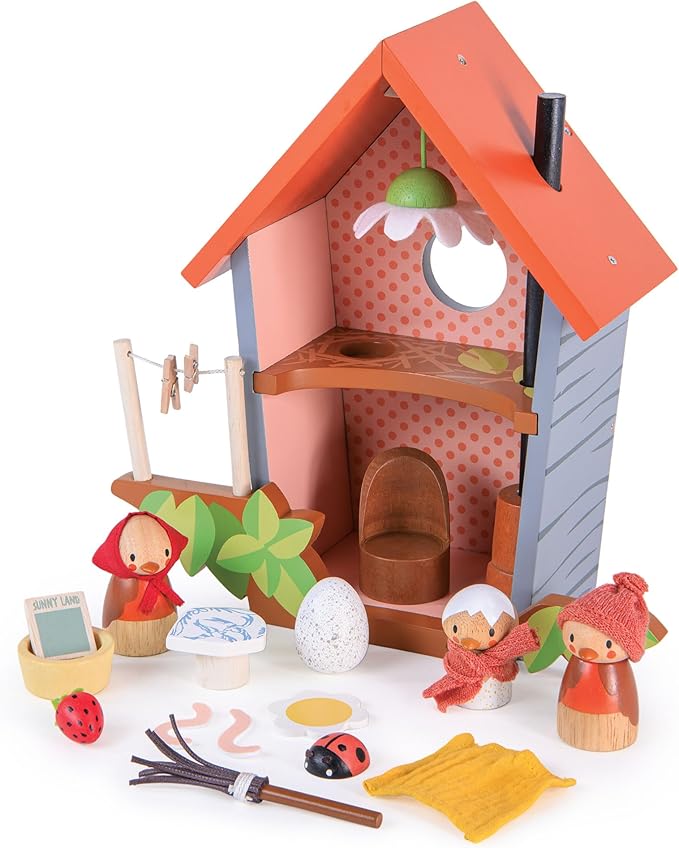 Tender Leaf Toys - Robin’s Nest Box - Wooden Toy Birdhouse with Bird Family and Accessories - Imaginative Play Set - Develop Creative Storytelling and Improve Fine Motor Skills - Age 3+