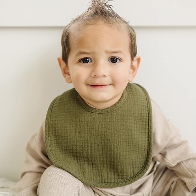 Konssy Muslin Baby Bibs 8 Pack Baby Bandana Drool Bibs Cotton for Unisex Boys and Girls, Soft Absorbent Set for Teething and Drooling