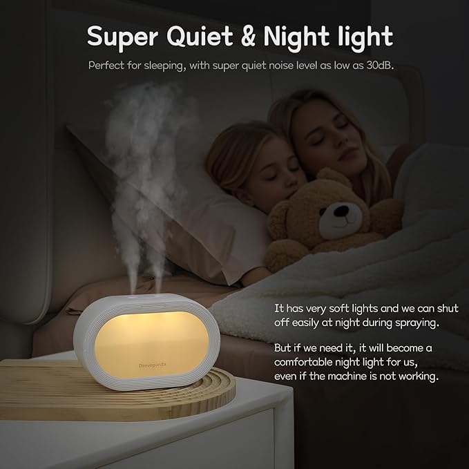 Small Dual Cool Mist Humidifiers for bedroom,500ml Mini Plant Humidifier indoor, Rechargeable Battery Powered Portable Desk Baby Humidifiers for Kids Room Home Baby Nursery, Office