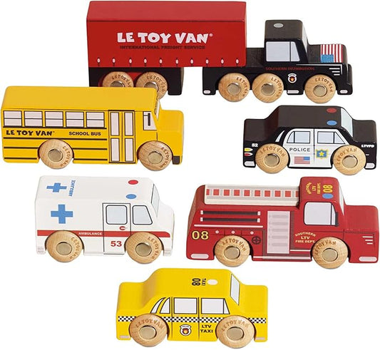 Le Toy Van New York Car Set Premium Wooden Toys for Kids Ages 3 Years & Up