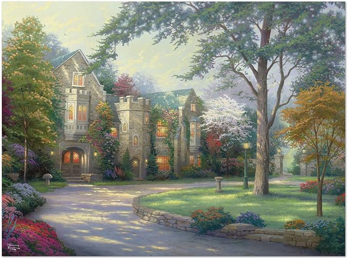 Ceaco - Sapphire Select - Thomas Kinkade - Beyond Summer Gate - 1000 Piece Jigsaw Puzzle – Challenging & Fun – Blue Eska Core Puzzle Board – Giftable Display Box - Full Size Poster Included