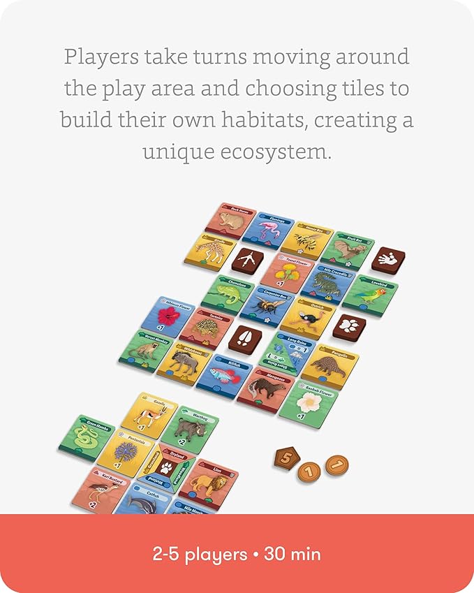 SimplyFun SavannaScapes - Learn About African Wildlife and Their Habitats. A Strategic and Educational Game for Kids Ages 7 & Up - 2 to 5 Players