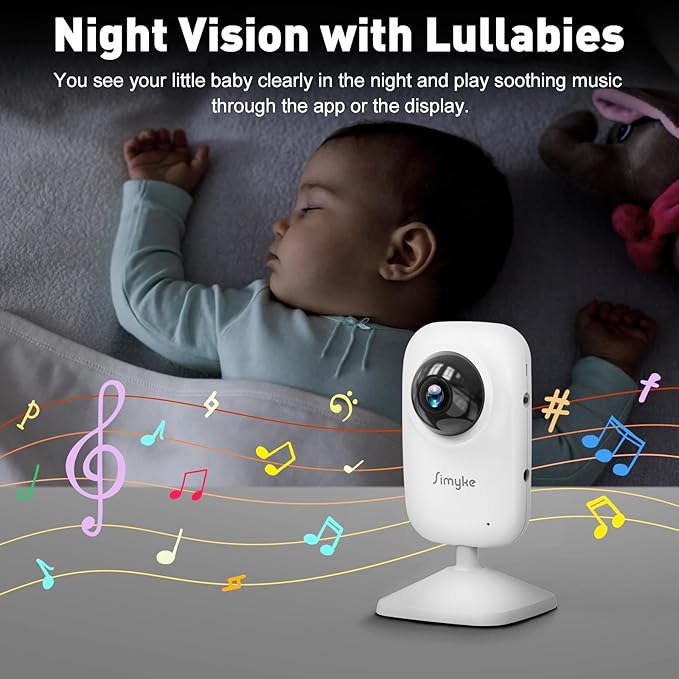 Upgrade Video Baby Monitor with 2 Cameras and Audio 2.8" Screen,Night Vision,APP,Wireless,2-Way Talk,1200ft Long Range,Feeding Timer,Temperature Sensor,VOX/ECO,5 Lullabies,Portable,Easy Setup