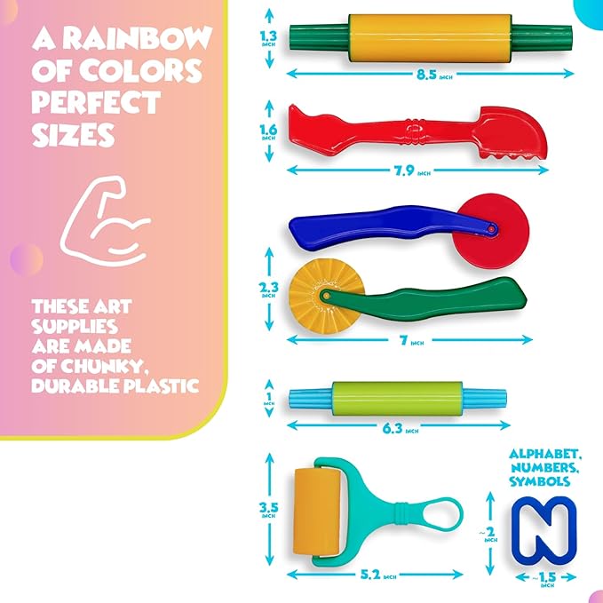 Clay and Play Dough Tools Six Piece Set - Ages 3 & Up DIMROM (47pcs)