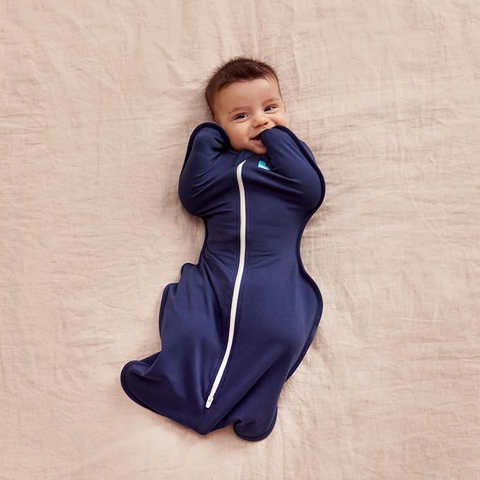 Love to Dream Swaddle UP, Sleep Sack 0-3 Months, Self-Soothing, Improves Sleep, Snug Fit Helps Calm Startle Reflex, Baby Essentials Must Haves Newborn, 1.0 TOG, 8-13 lbs, Navy