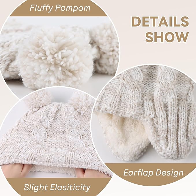 Zsedrut Winter Baby Boy Hats Pompom Baby Beanie for Girls Fleece Newborn Infant Toddler Beanie