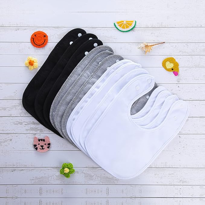 Hakochia Waterproof Baby Bibs Organic Cotton Super Soft and Absorbent With Adjustable Snap for Baby Boys and Girls