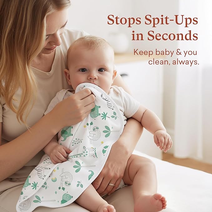 Premium 8-Pack Waterproof Baby Burp Cloths, Extra Large 13"X26" Soft Absorbent Burping Clothes for Newborns and Infants, Baby Shower Boys Girls